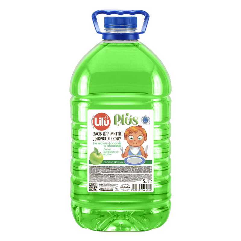 Засіб для миття дитячого посуду Lilu Plus "Зелене яблуко"